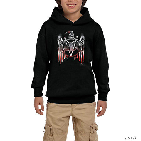 Slayer Metal Eagle Siyah Çocuk Kapşonlu Sweatshirt