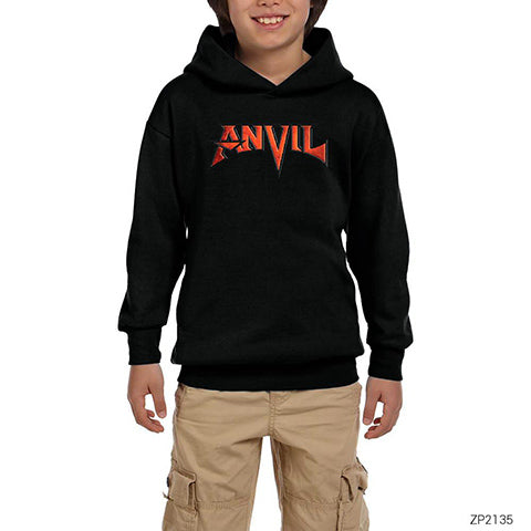 Anvil Band Siyah Çocuk Kapşonlu Sweatshirt