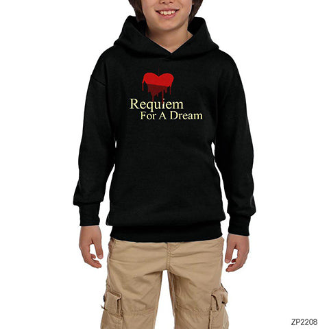 Requiem For a Dream Siyah Çocuk Kapşonlu Sweatshirt