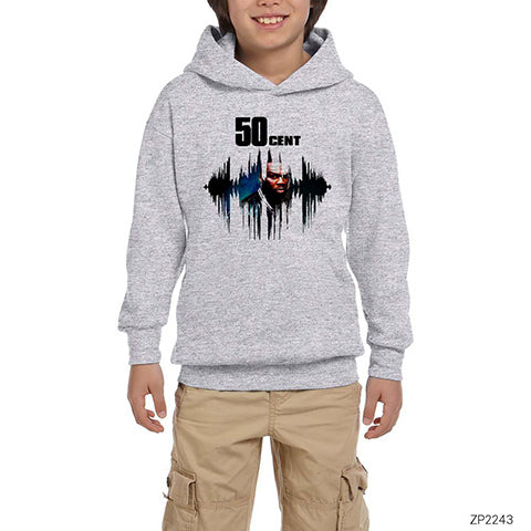 50 Cent Pulse Gri Çocuk Kapşonlu Sweatshirt