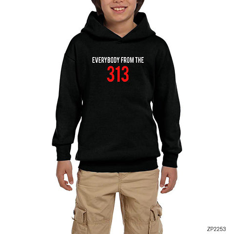 Eminem Everybody From the 313 Siyah Çocuk Kapşonlu Sweatshirt