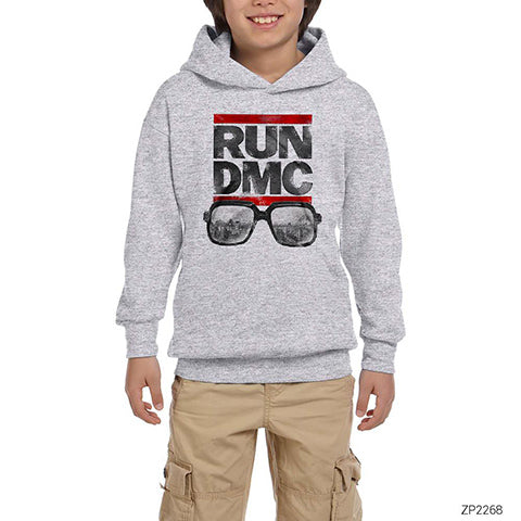 Run Dmc Sunglass Gri Çocuk Kapşonlu Sweatshirt