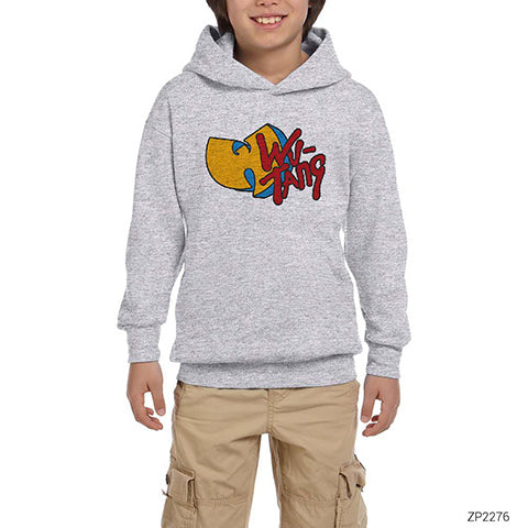 Wu-Tang Cartoon Logo Gri Çocuk Kapşonlu Sweatshirt