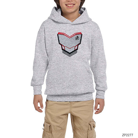Avengers Quantum Sheild Gri Çocuk Kapşonlu Sweatshirt