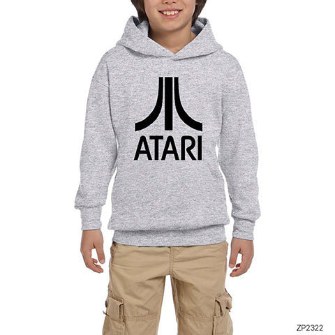 Atari Logo Gri Çocuk Kapşonlu Sweatshirt