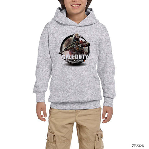 Call of Duty Black Ops II Gri Çocuk Kapşonlu Sweatshirt