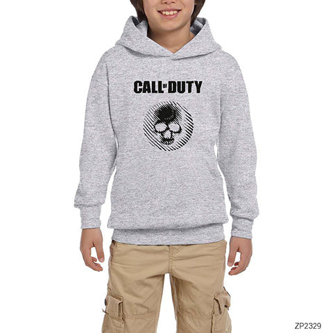 Call of Duty Skull Gri Çocuk Kapşonlu Sweatshirt