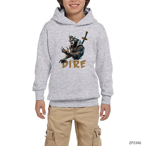 Fortnite Dire Gri Çocuk Kapşonlu Sweatshirt