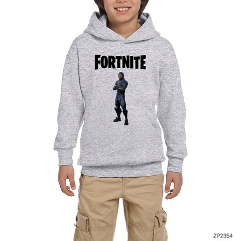 Fortnite Rogue Agent Gri Çocuk Kapşonlu Sweatshirt