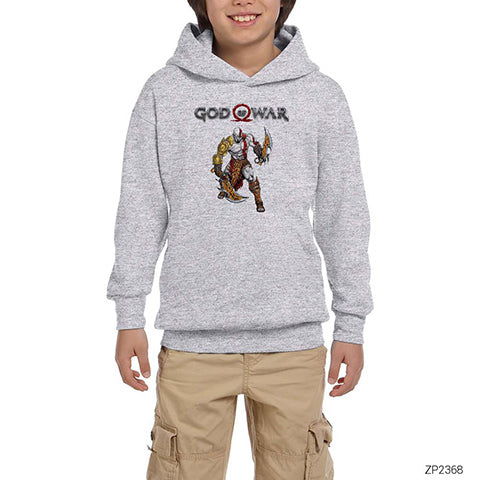 God Of War Fighter Gri Çocuk Kapşonlu Sweatshirt