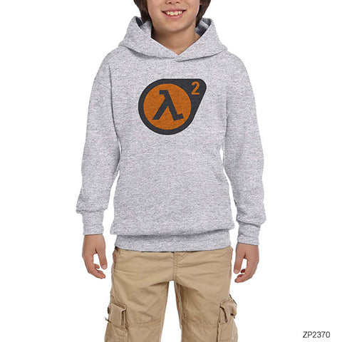 Half Life 2 Logo Gri Çocuk Kapşonlu Sweatshirt