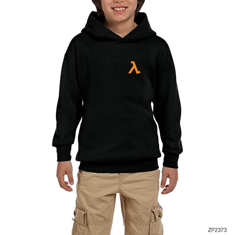 Half Life Logo Pocket Kopya Siyah Çocuk Kapşonlu Sweatshirt