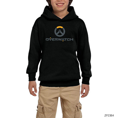 Overwatch Logo 2 Siyah Çocuk Kapşonlu Sweatshirt