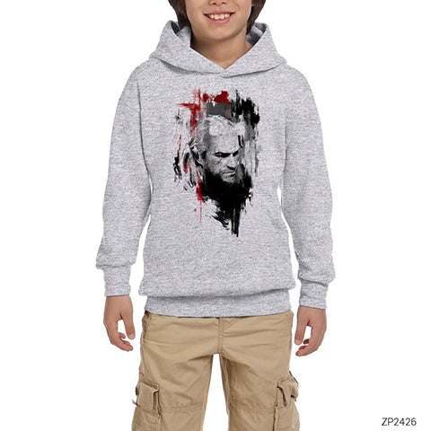 The Witcher Geralt of Rivia Gri Çocuk Kapşonlu Sweatshirt