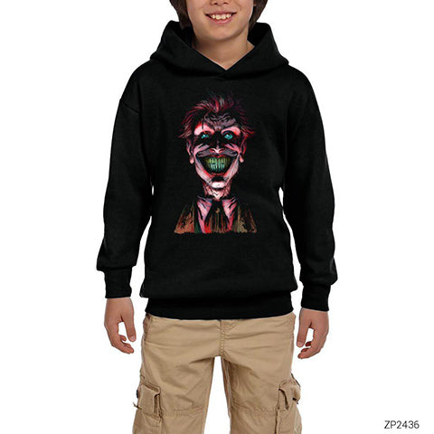 Joker the Doctor Siyah Çocuk Kapşonlu Sweatshirt