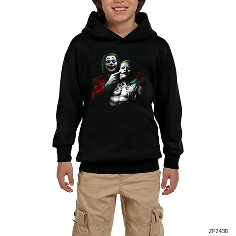 Joker New Siyah Çocuk Kapşonlu Sweatshirt