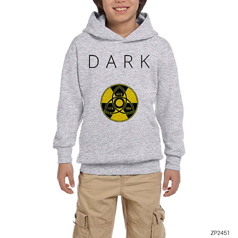 Dark Warning Gri Çocuk Kapşonlu Sweatshirt