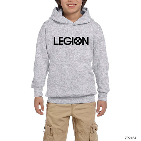 Legion Logo Gri Çocuk Kapşonlu Sweatshirt