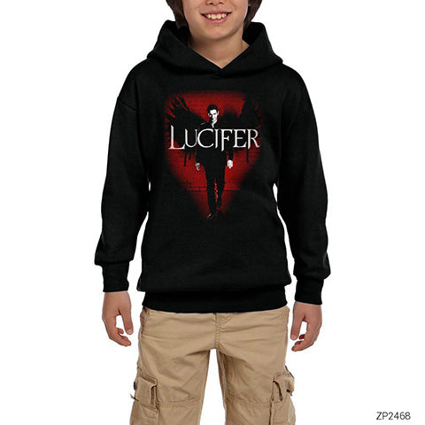 Lucifer Poster Siyah Çocuk Kapşonlu Sweatshirt