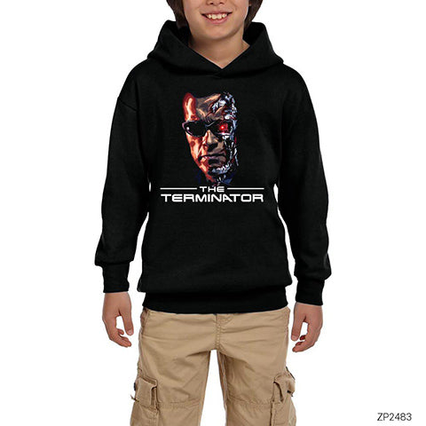 Terminator Arnold Schwarzenegger Siyah Çocuk Kapşonlu Sweatshirt