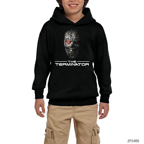 Terminator Guns Siyah Çocuk Kapşonlu Sweatshirt