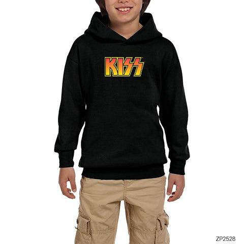 Kiss Colored Siyah Çocuk Kapşonlu Sweatshirt