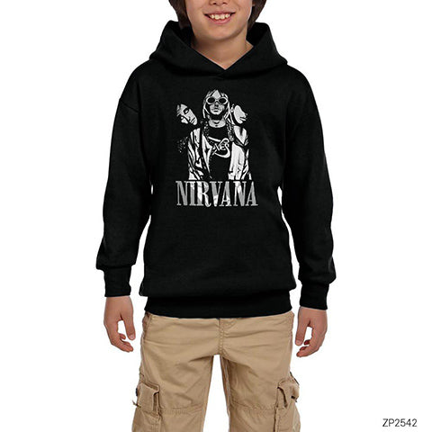 Nirvana Group Siyah Çocuk Kapşonlu Sweatshirt