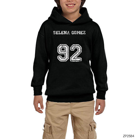 Selena Gomez Siyah Çocuk Kapşonlu Sweatshirt