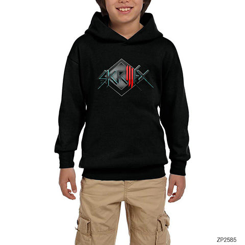 Skrillex Armor Siyah Çocuk Kapşonlu Sweatshirt