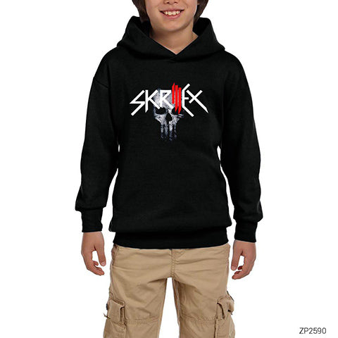 Skrillex Punisher Siyah Çocuk Kapşonlu Sweatshirt