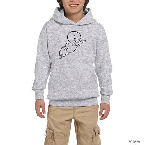 Casper Flying Gri Çocuk Kapşonlu Sweatshirt