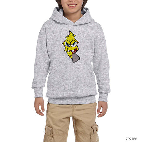 The Shining Spongebob Gri Çocuk Kapşonlu Sweatshirt