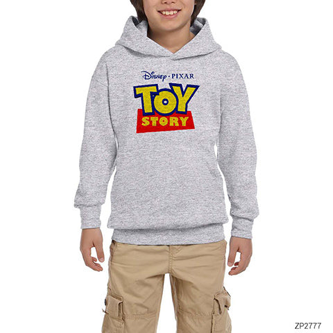 Toy Story Logo Gri Çocuk Kapşonlu Sweatshirt