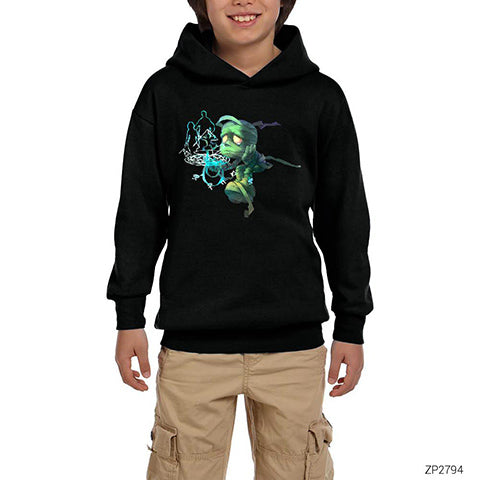 League of Legends Amumu Siyah Çocuk Kapşonlu Sweatshirt