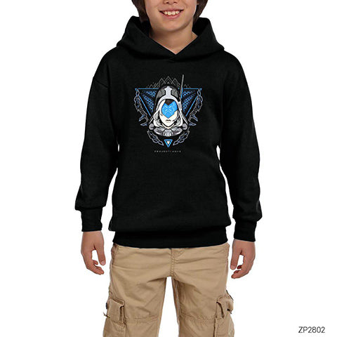 League of Legends Project Ashe Siyah Çocuk Kapşonlu Sweatshirt