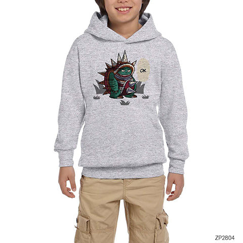 League of Legends Rammus Ok Gri Çocuk Kapşonlu Sweatshirt