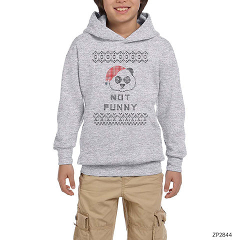 Not Funny Gri Çocuk Kapşonlu Sweatshirt