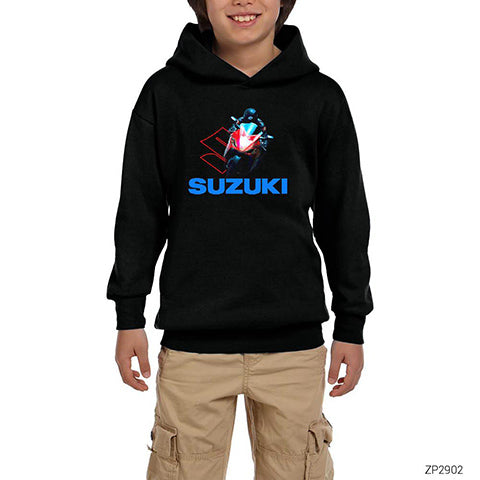 Suzuki Motogp Siyah Çocuk Kapşonlu Sweatshirt