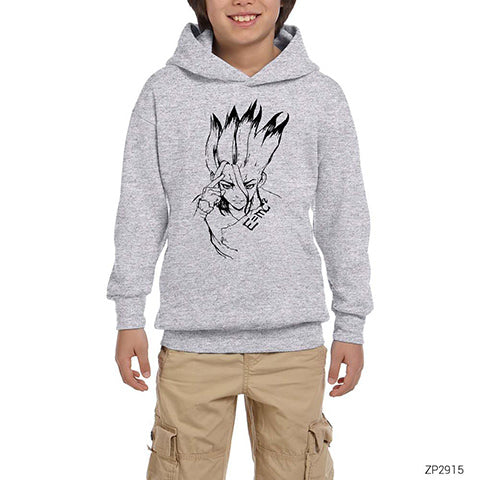 Dr. Stone Emc2 Gri Çocuk Kapşonlu Sweatshirt