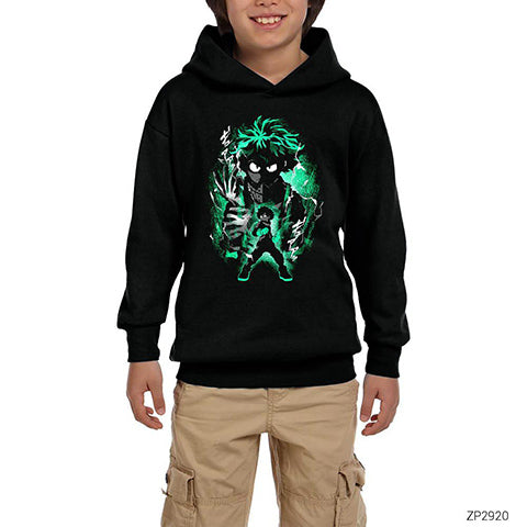 My Hero Academy Zuku Siyah Çocuk Kapşonlu Sweatshirt
