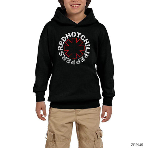 Red Hot Chilipeppers Siyah Çocuk Kapşonlu Sweatshirt