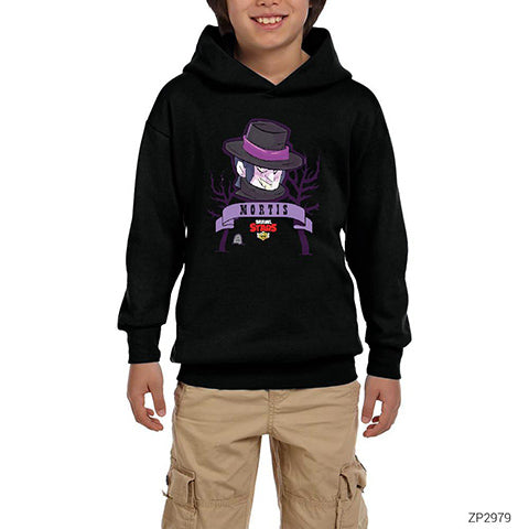 Brawl Stars Mortis Siyah Çocuk Kapşonlu Sweatshirt