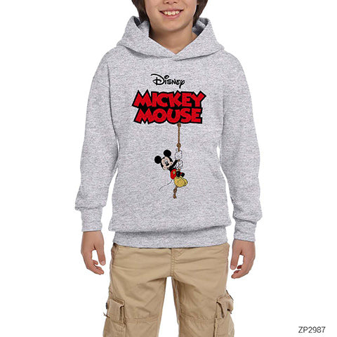 Disney Mickey Mouse Gri Çocuk Kapşonlu Sweatshirt