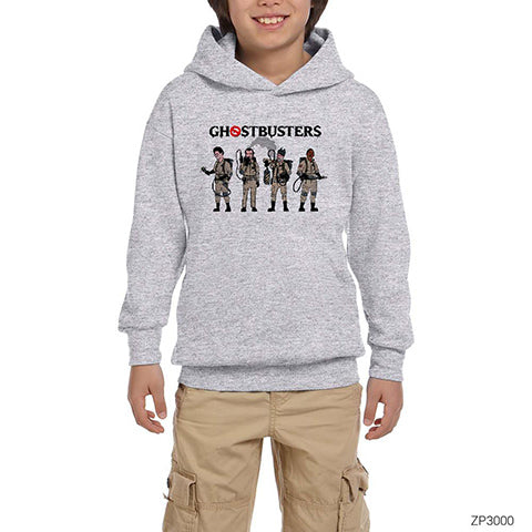 Ghostbusters Team Gri Çocuk Kapşonlu Sweatshirt