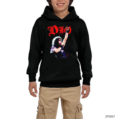 Dio We Rock Siyah Çocuk Kapşonlu Sweatshirt