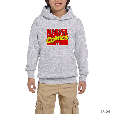 Marvel Comics Gri Çocuk Kapşonlu Sweatshirt