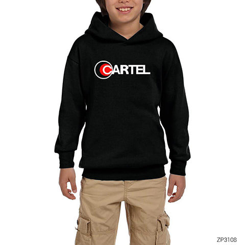 Cartel Siyah Çocuk Kapşonlu Sweatshirt