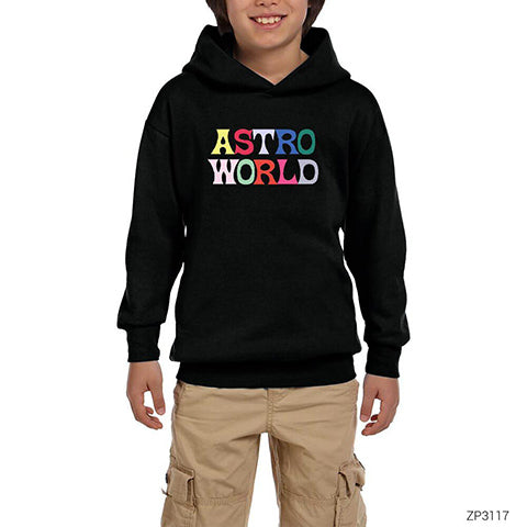 Travis Scott Astroworld 2 Siyah Çocuk Kapşonlu Sweatshirt