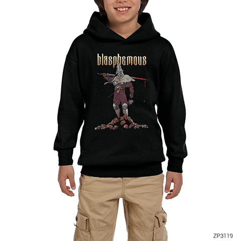 Blasphemous Siyah Çocuk Kapşonlu Sweatshirt