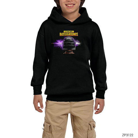 PUBG Headshot Siyah Çocuk Kapşonlu Sweatshirt